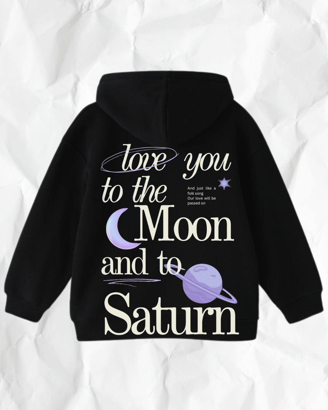 Moon and Saturn- Zipper hoodie