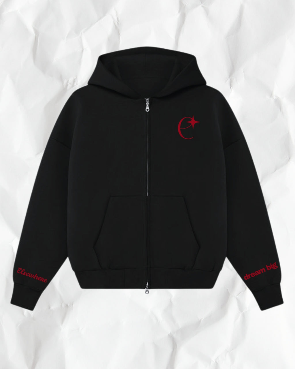 Dream Big (Red)- Zipper Hoodie