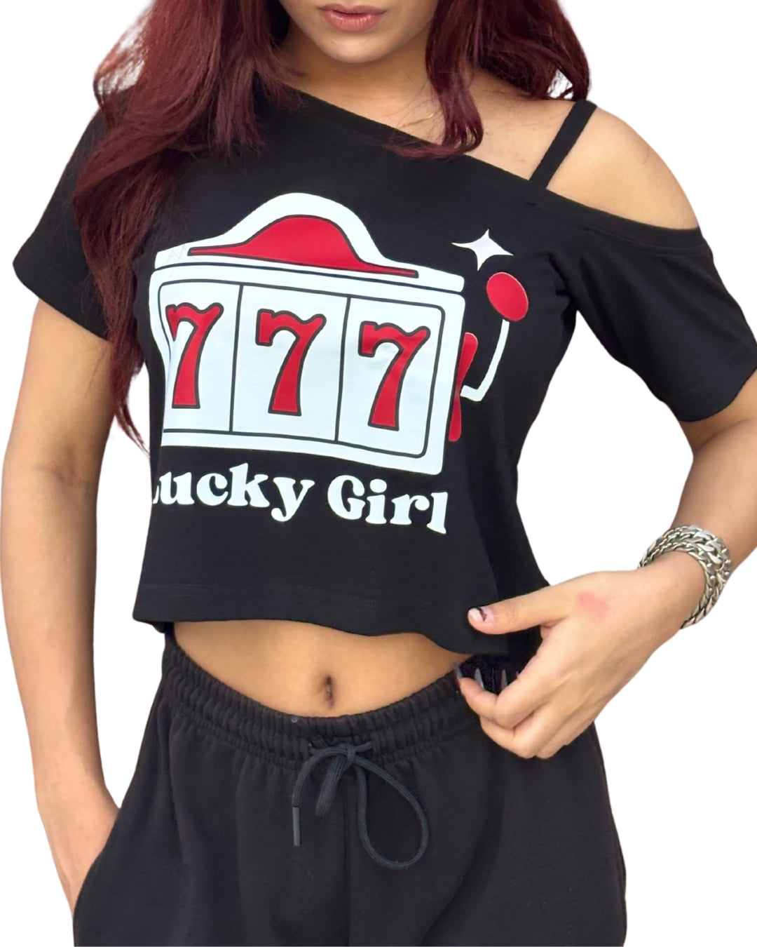 Main Character- Asymmetrical neck T-shirt Elsewhere
