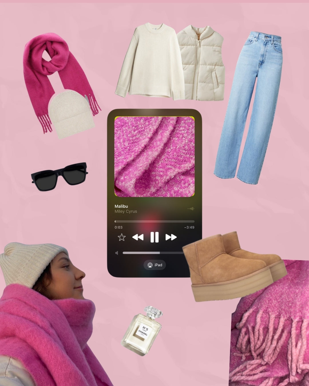 Babypink winter scarf