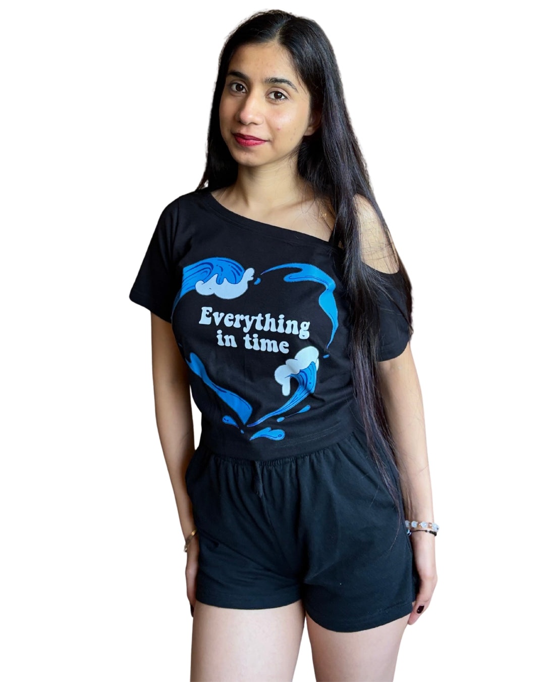 Patience,Baby - Asymmetrical neck T-shirt Elsewhere