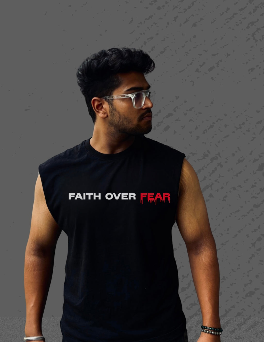 FEARLESS-Sleeveless gym tee