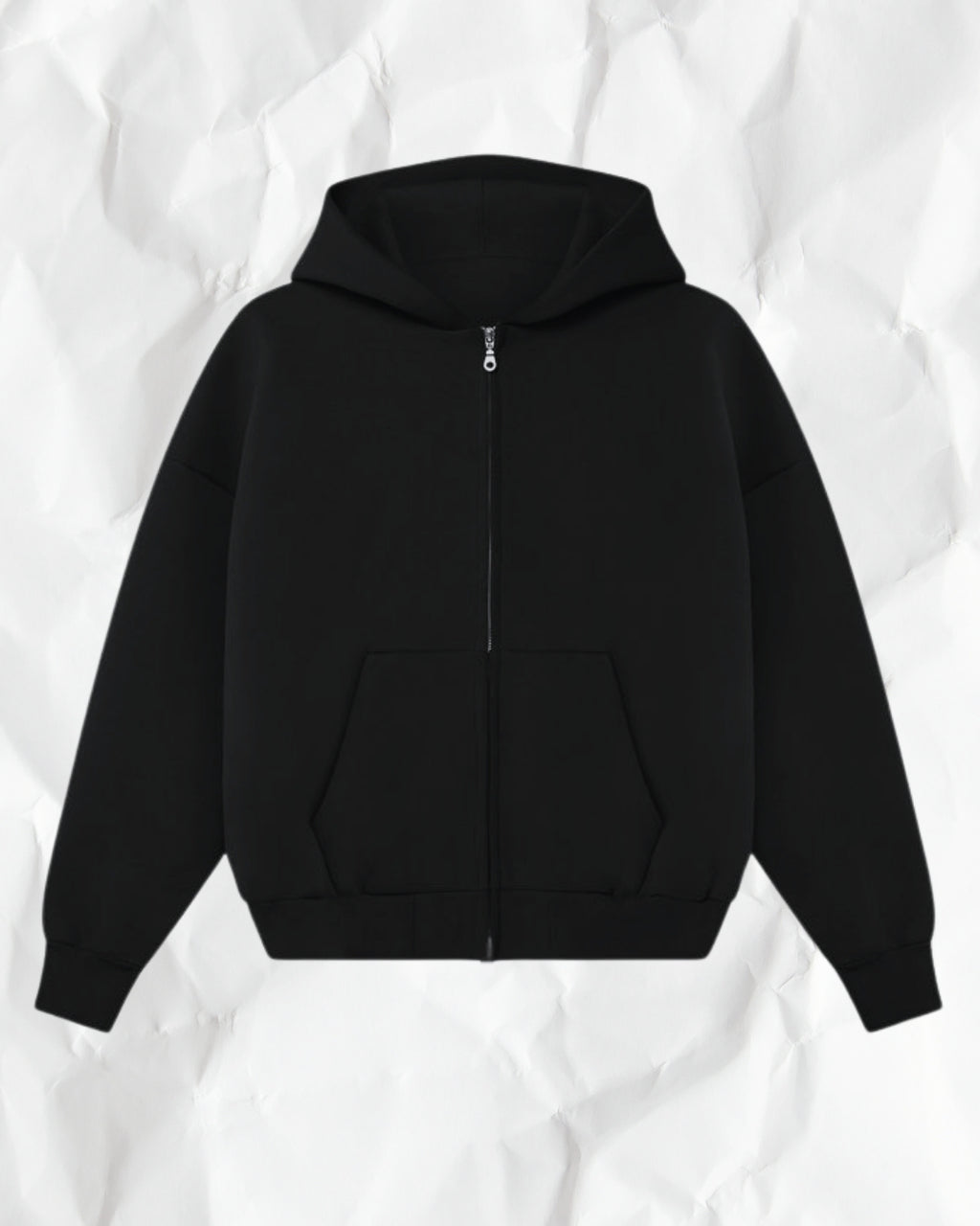 Plain black zipper hoodie
