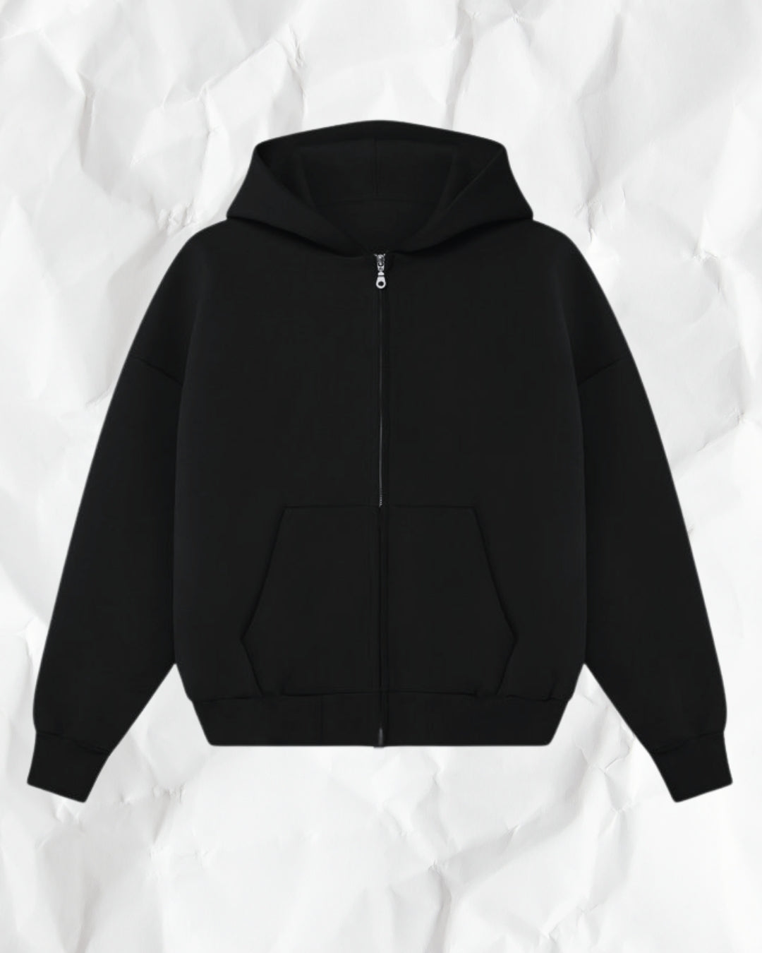 Plain black zipper hoodie