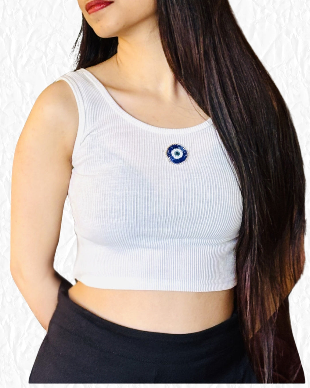 No Nazar- Beaded evil eye Tank Top Elsewhere Club