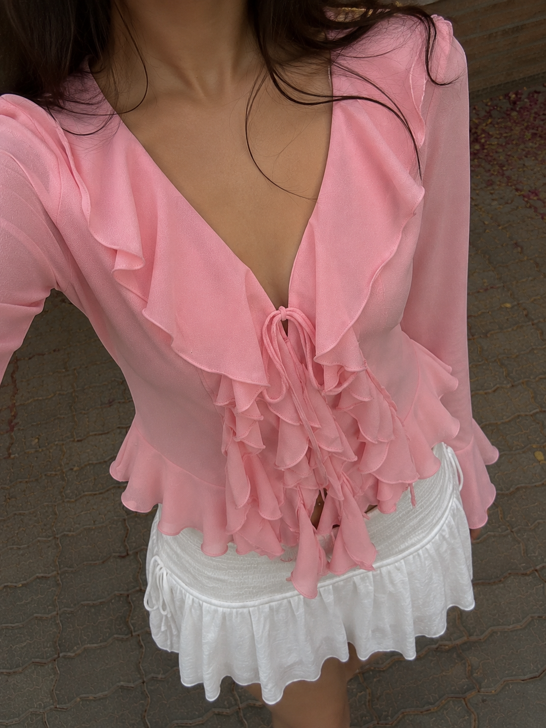 Blush-Ruffle top Elsewhere Club