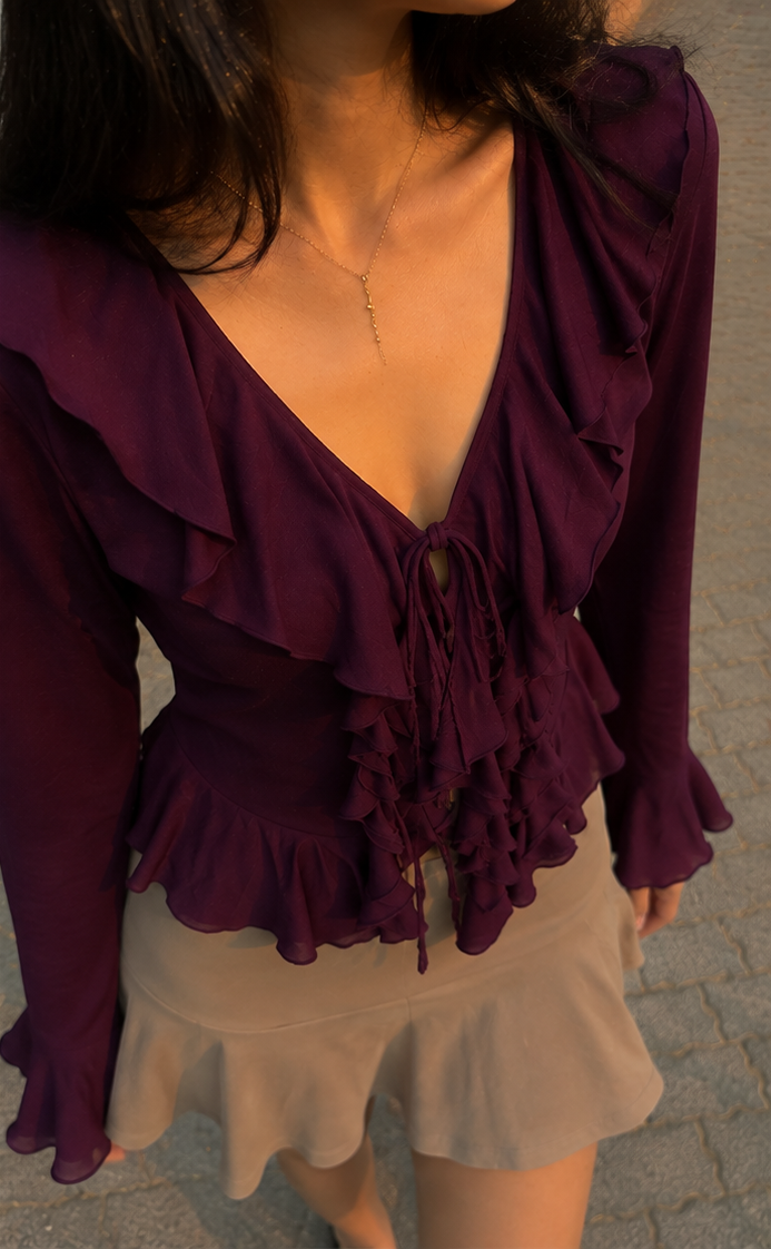 Velvet Kiss-Ruffle top