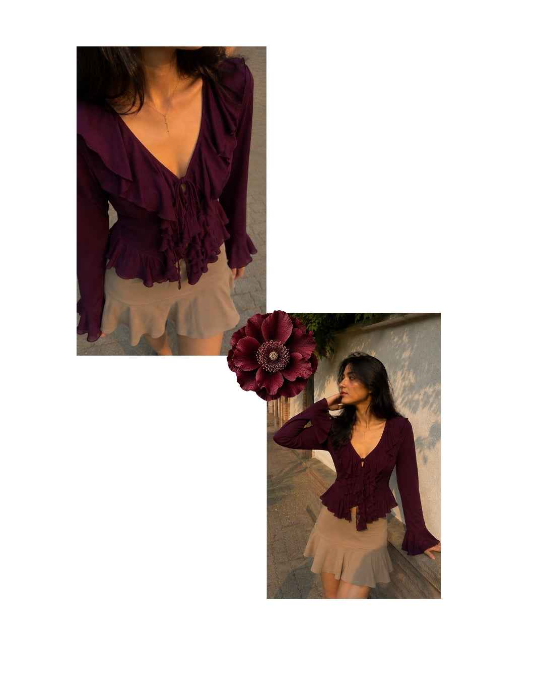 Velvet Kiss-Ruffle top