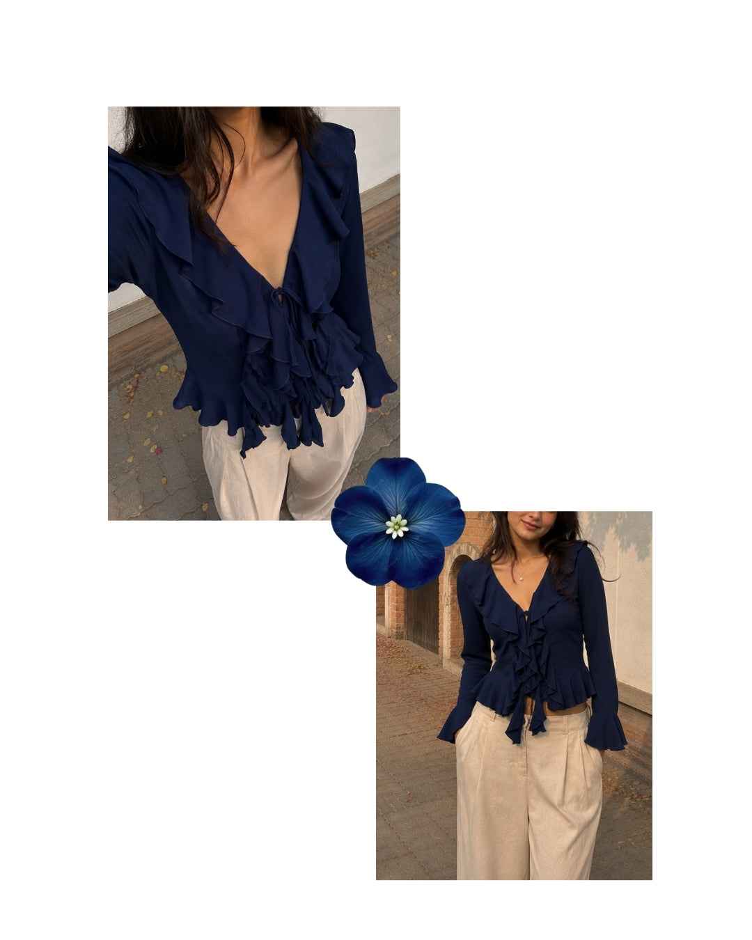Midnight -Ruffle top