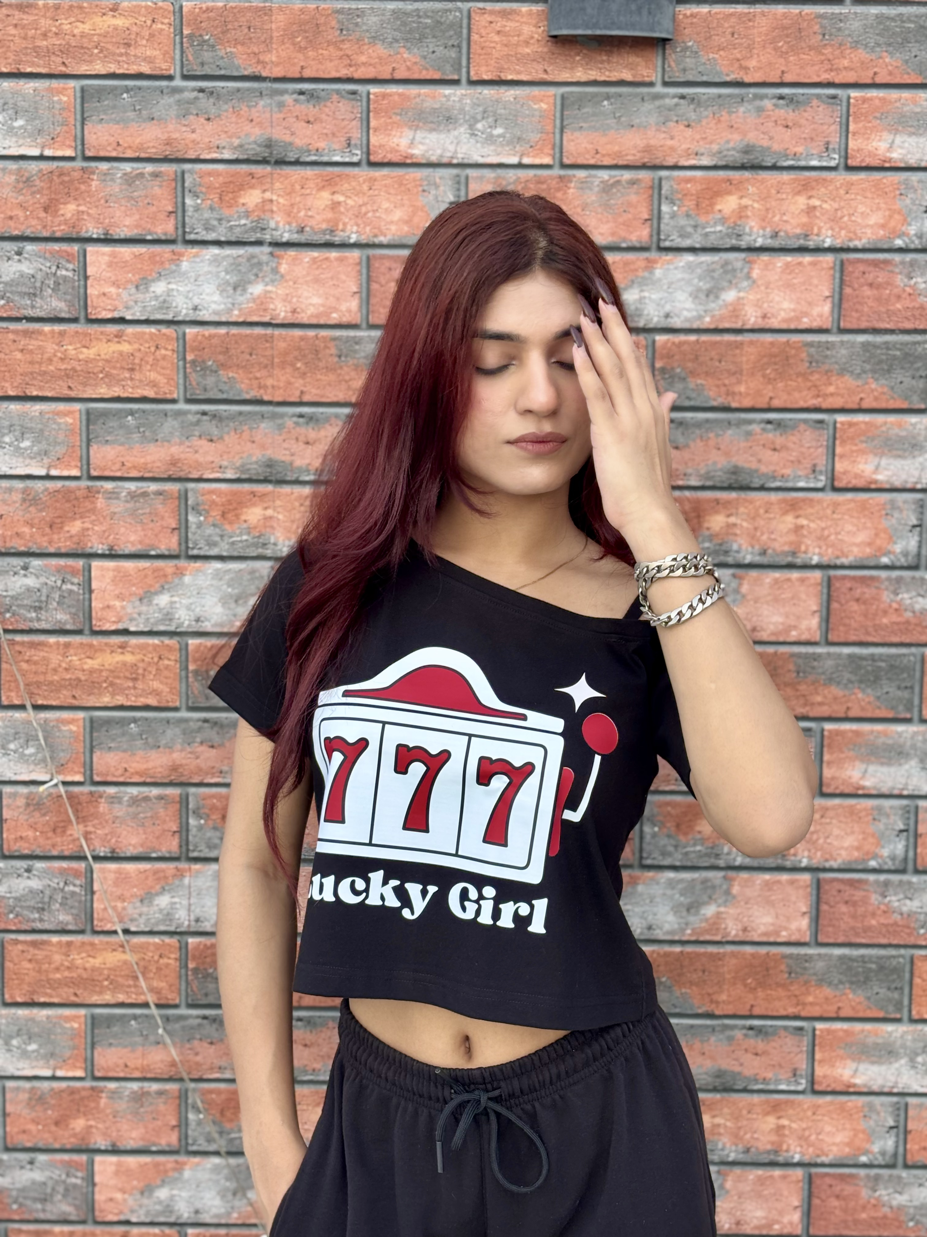 Main Character- Asymmetrical neck T-shirt